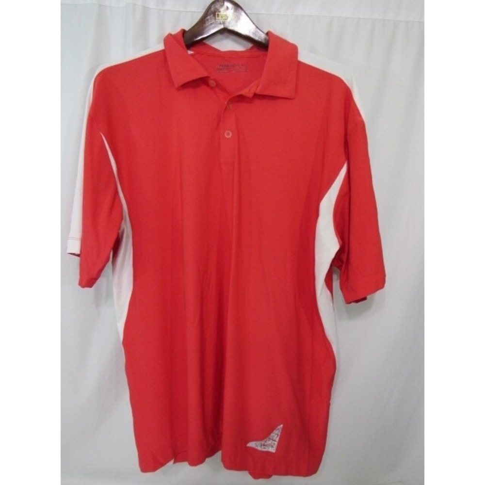 Nike Golf Dri-Fit Polyester Mens L Orange Polo Shirt‎ Performance Lightweight